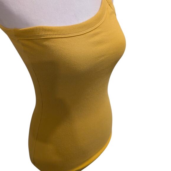 raised by water Yellow One Strap Ribbed Bodysuit XS - Picture 2 of 6